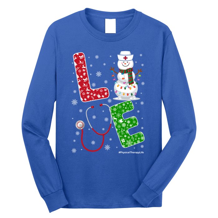 Physicaltherapylife Nurse Nursing Christmas Snow Nurse Gift Long Sleeve Shirt