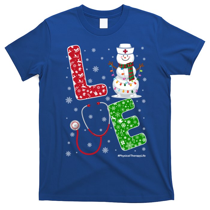 Physicaltherapylife Nurse Nursing Christmas Snow Nurse Gift T-Shirt