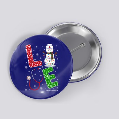 Physicaltherapylife Nurse Nursing Christmas Snow Nurse Gift Button