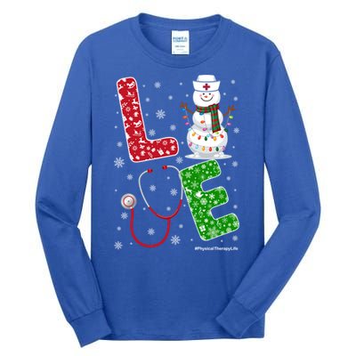 Physicaltherapylife Nurse Nursing Christmas Snow Nurse Gift Tall Long Sleeve T-Shirt