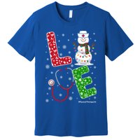 Physicaltherapylife Nurse Nursing Christmas Snow Nurse Gift Premium T-Shirt