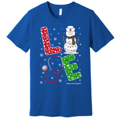 Physicaltherapylife Nurse Nursing Christmas Snow Nurse Gift Premium T-Shirt