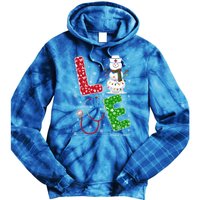 Physicaltherapylife Nurse Nursing Christmas Snow Nurse Gift Tie Dye Hoodie