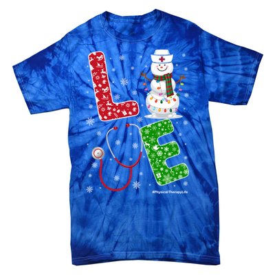 Physicaltherapylife Nurse Nursing Christmas Snow Nurse Gift Tie-Dye T-Shirt