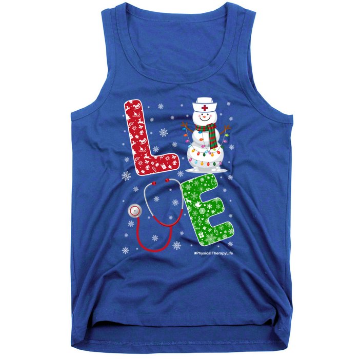 Physicaltherapylife Nurse Nursing Christmas Snow Nurse Gift Tank Top