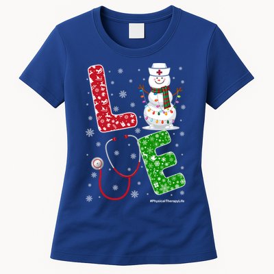 Physicaltherapylife Nurse Nursing Christmas Snow Nurse Gift Women's T-Shirt