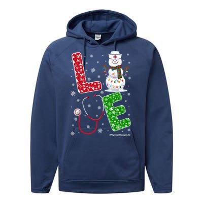 Physicaltherapylife Nurse Nursing Christmas Snow Nurse Gift Performance Fleece Hoodie