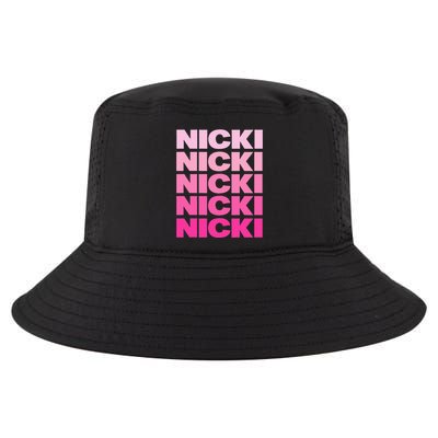 Personalized Name Nicki I Love Nicki Pink Vintage Cool Comfort Performance Bucket Hat