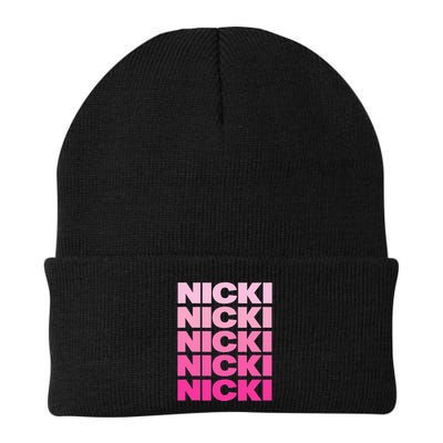 Personalized Name Nicki I Love Nicki Pink Vintage Beanie