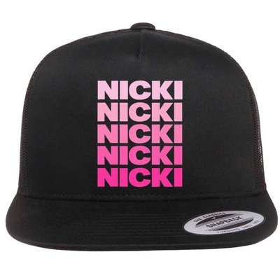 Personalized Name Nicki I Love Nicki Pink Vintage Flatbill Hat