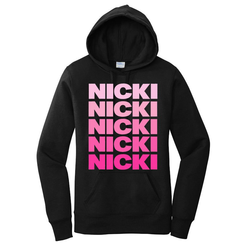 Personalized Name Nicki I Love Nicki Pink Vintage Women's Pullover Hoodie