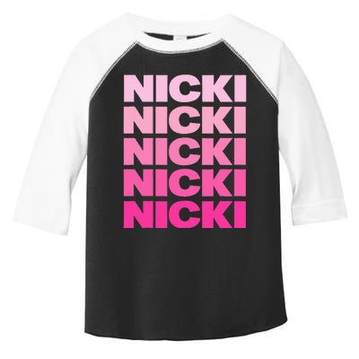 Personalized Name Nicki I Love Nicki Pink Vintage Toddler Fine Jersey T-Shirt