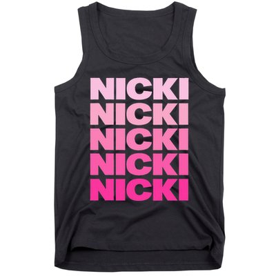 Personalized Name Nicki I Love Nicki Pink Vintage Tank Top