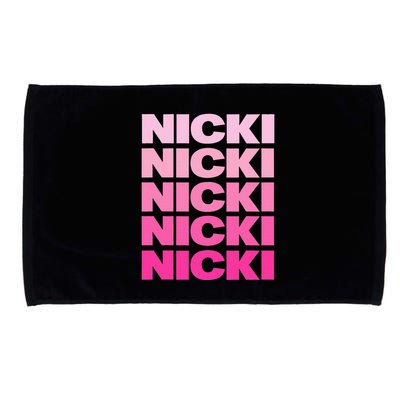 Personalized Name Nicki I Love Nicki Pink Vintage Microfiber Hand Towel
