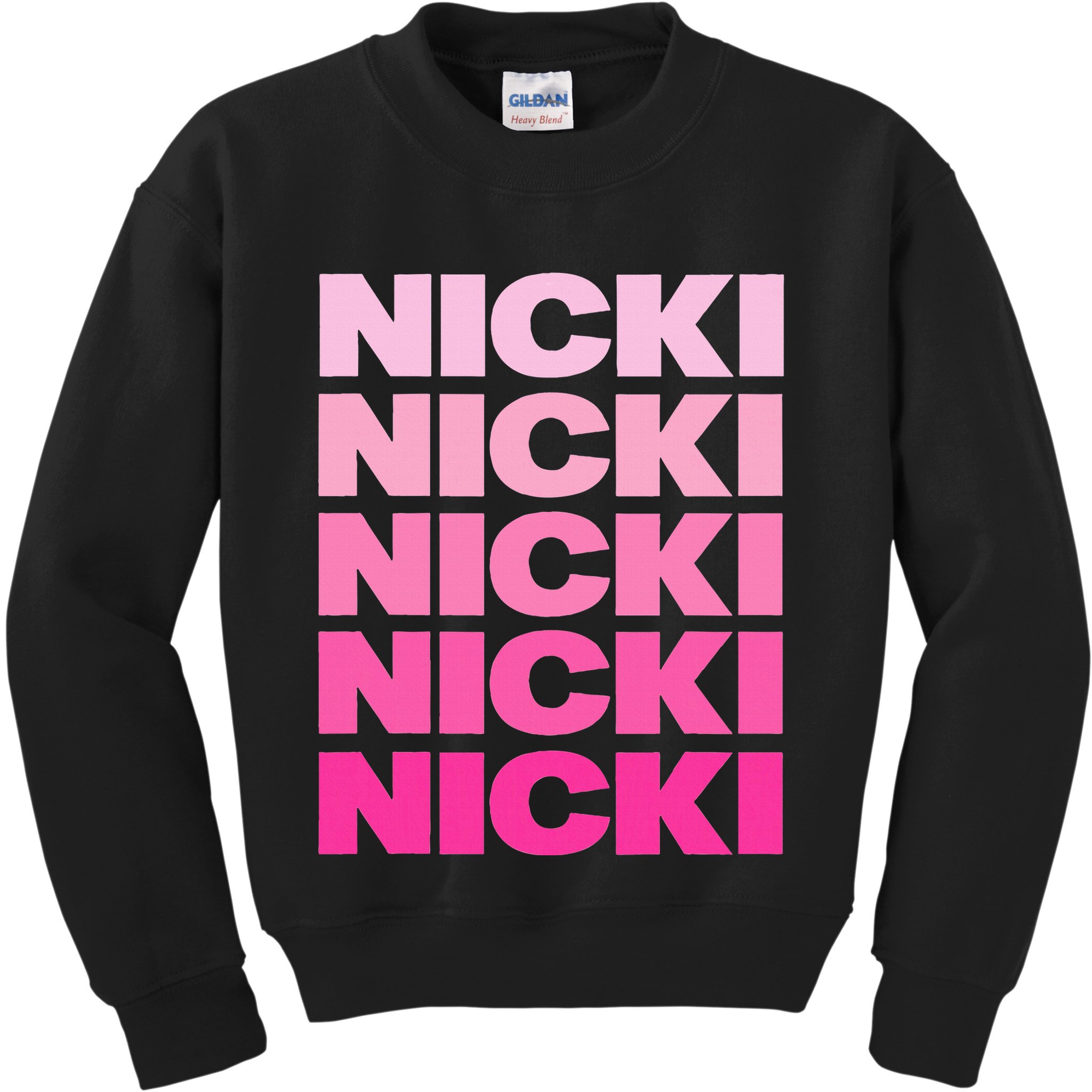Personalized Name Nicki I Love Nicki Pink Vintage Kids Sweatshirt