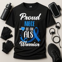 Proud Niece Of An ALS Warrior Aunt Uncle ALS Awareness Cooling Performance Crew T-Shirt