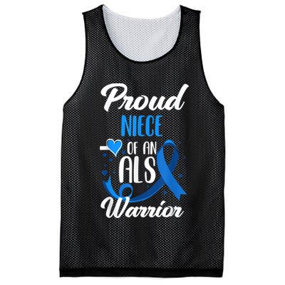Proud Niece Of An ALS Warrior Aunt Uncle ALS Awareness Mesh Reversible Basketball Jersey Tank