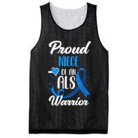 Proud Niece Of An ALS Warrior Aunt Uncle ALS Awareness Mesh Reversible Basketball Jersey Tank