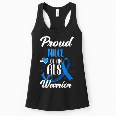 Proud Niece Of An ALS Warrior Aunt Uncle ALS Awareness Womens Tank Top