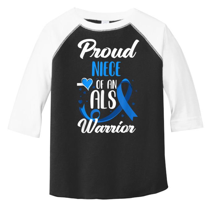 Proud Niece Of An ALS Warrior Aunt Uncle ALS Awareness Toddler Fine Jersey T-Shirt