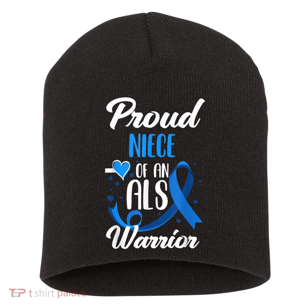 Proud Niece Of An ALS Warrior Aunt Uncle ALS Awareness Short Acrylic Beanie
