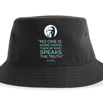 Plato No One Is More Hated Than He Who Speaks The Truth Sustainable Bucket Hat