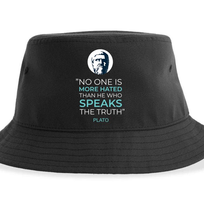 Plato No One Is More Hated Than He Who Speaks The Truth Sustainable Bucket Hat