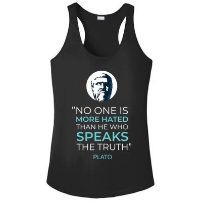 Plato No One Is More Hated Than He Who Speaks The Truth Ladies PosiCharge Competitor Racerback Tank