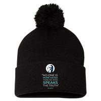 Plato No One Is More Hated Than He Who Speaks The Truth Pom Pom 12in Knit Beanie