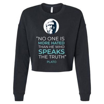 Plato No One Is More Hated Than He Who Speaks The Truth Cropped Pullover Crew
