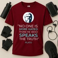 Plato No One Is More Hated Than He Who Speaks The Truth Cooling Performance Crew T-Shirt