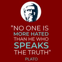 Plato No One Is More Hated Than He Who Speaks The Truth Cooling Performance Crew T-Shirt