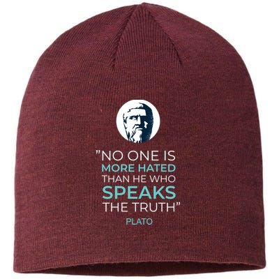 Plato No One Is More Hated Than He Who Speaks The Truth Sustainable Beanie