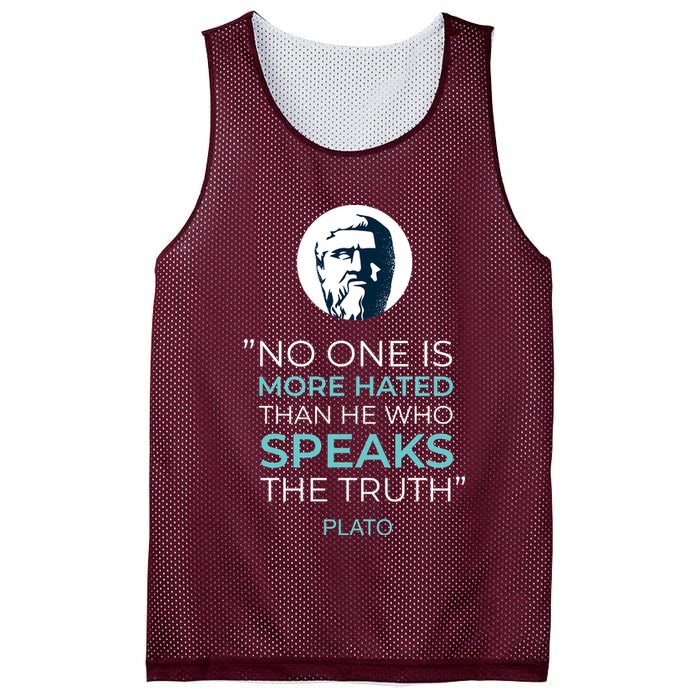 Plato No One Is More Hated Than He Who Speaks The Truth Mesh Reversible Basketball Jersey Tank