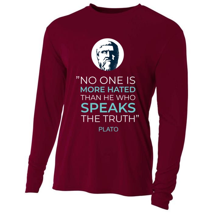 Plato No One Is More Hated Than He Who Speaks The Truth Cooling Performance Long Sleeve Crew