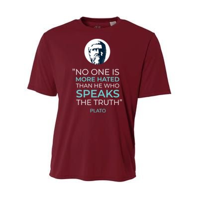 Plato No One Is More Hated Than He Who Speaks The Truth Youth Performance Sprint T-Shirt