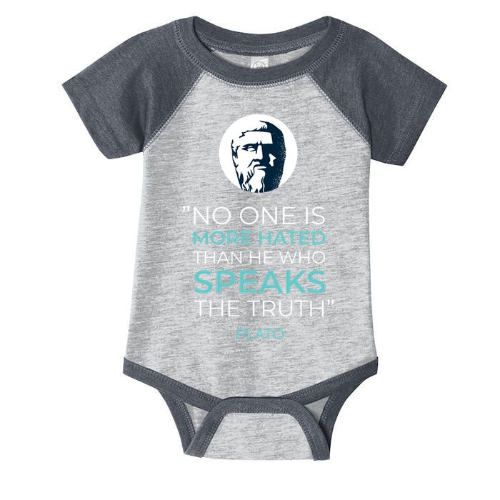 Plato No One Is More Hated Than He Who Speaks The Truth Infant Baby Jersey Bodysuit