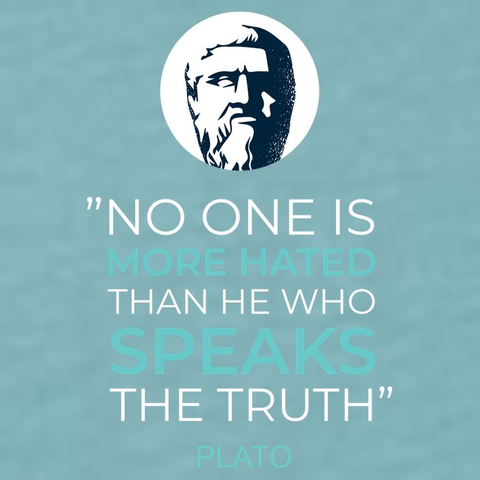 Plato No One Is More Hated Than He Who Speaks The Truth Sueded Cloud Jersey T-Shirt