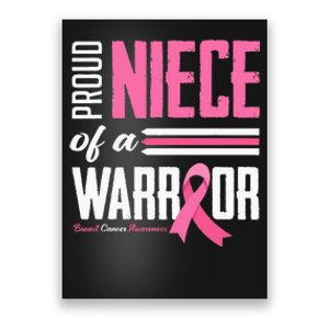 Proud Niece Of A Warrior Aunt Breast Cancer Awareness Poster