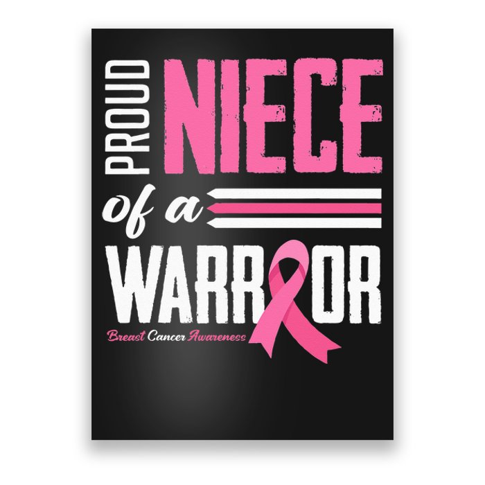 Proud Niece Of A Warrior Aunt Breast Cancer Awareness Poster