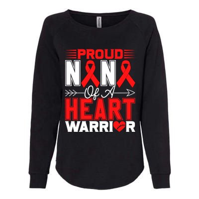 Proud Nana Of A Heart Warrior Heart Disease Awareness Month Funny Gift Womens California Wash Sweatshirt