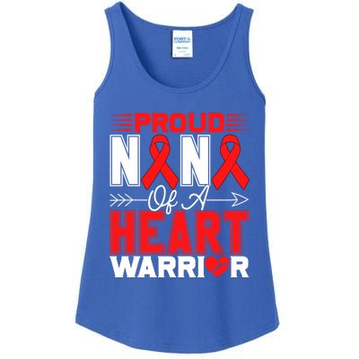 Proud Nana Of A Heart Warrior Heart Disease Awareness Month Funny Gift Ladies Essential Tank