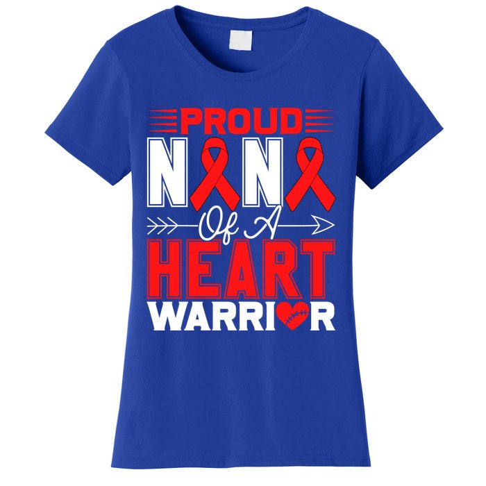 Proud Nana Of A Heart Warrior Heart Disease Awareness Month Funny Gift Women's T-Shirt