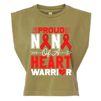 Proud Nana Of A Heart Warrior Heart Disease Awareness Month Funny Gift Garment-Dyed Women's Muscle Tee