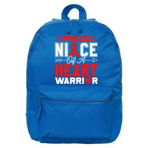 Proud Niece Of A Heart Warrior Heart Disease Awareness Month Gift 16 in Basic Backpack