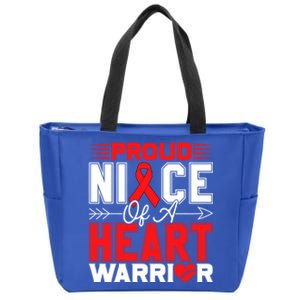 Proud Niece Of A Heart Warrior Heart Disease Awareness Month Gift Zip Tote Bag