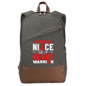 Proud Niece Of A Heart Warrior Heart Disease Awareness Month Gift Cotton Canvas Backpack