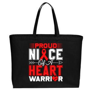 Proud Niece Of A Heart Warrior Heart Disease Awareness Month Gift Cotton Canvas Jumbo Tote