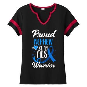 Proud Nephew Of An ALS Warrior Aunt Uncle ALS Awareness Ladies Halftime Notch Neck Tee