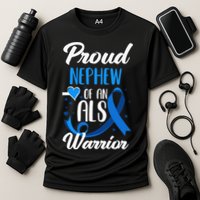 Proud Nephew Of An ALS Warrior Aunt Uncle ALS Awareness Cooling Performance Crew T-Shirt